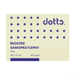 Bloczek samoprzylepny DOTTS 75x100 żółty 100 kartek (NS100/75/D)