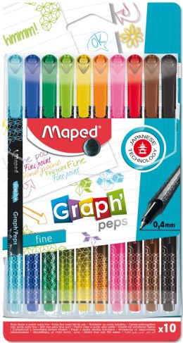 Cienkopis GRAPH PEPS DECO 10 szt etui Maped 749050