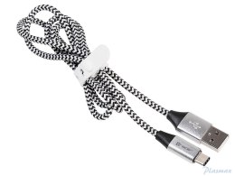 Kabel USB 2.0 TYPE-C A MALE 1m czarny-szary TRACER TRAKBK46266