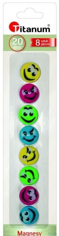 Magnesy do tablic 20mm/8 SMILEY 249640 TITANUM (X)