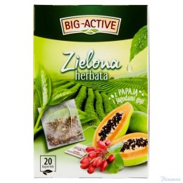 Herbata BIG-ACTIVE PAPAJA JAGODA GOJI zielona 20 kopert/34g