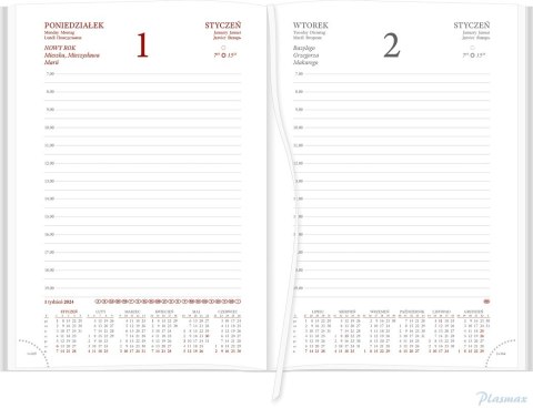 Kalendarz Vivella A5 Dzienny 216 A5DB granatowy 2025 WOKÓŁ NAS