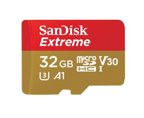 Karta pamięci SanDisk Extreme SDSQXAF-032G-GN6AA (32GB; Class U3; Adapter, Karta pamięci)