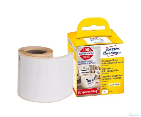 Etykiety Heavy Duty A1976414 59 x 102 50 et. w rolce do termodruku, poliestrowe, trwałe, białe, Avery Zweckform (X)