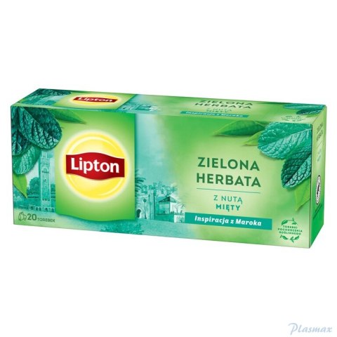 Herbata LIPTON GREEN TEA MINT 20 torebek zielona z nutą mięty