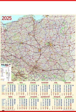 Kalendarz Plakatowy B-1, P20 - MAPA 2025 TELEGRAPH