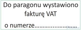 Pieczątka Do paragonu wystawiono fakturę VAT o numerze.... IMPRINT 8912 TRODAT