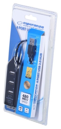 Hub Esperanza EA116 (4x USB 2.0; kolor czarny)