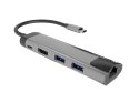 NATEC MULTIPORT FOWLER GO USB-C -> HUB USB 3.0 X2, HDMI 4K, USB-C PD, RJ45 NMP-1985