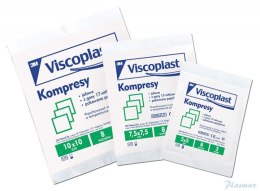 Jałowe kompresy gazowe VISCOPLAST, bawełniane, 17-nitkowe, 8 warstw 5x5cm, 3szt.