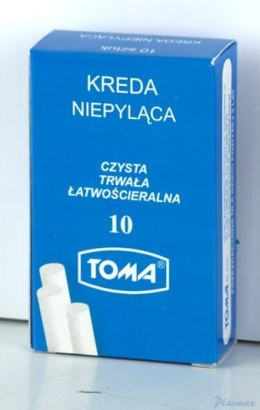 Kreda szkolna niepyląca biała - opakowanie 10 pałeczek biały TO-81200 Toma