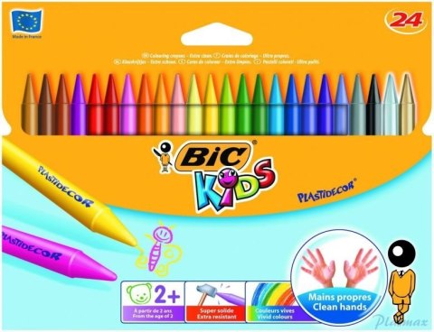 Kredki świecowe BIC Kids Plastidecor 24kol., 8297721