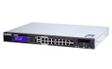 Qnap QGD-1600P-4G, 16x 1GbE, 2x combo 10GbE SFP+/RJ45, 370W Po, Celeron J4115, 4GB, equipped with QTS, 2 X 2.5" SSD/HDD, 2 x PCI