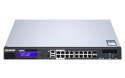 Qnap QGD-1600P-4G, 16x 1GbE, 2x combo 10GbE SFP+/RJ45, 370W Po, Celeron J4115, 4GB, equipped with QTS, 2 X 2.5" SSD/HDD, 2 x PCI