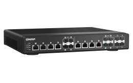 Qnap QSW-IM1200-8C, 8x combo 10GbE SFP+/RJ45, 4 ports 10GbE SFP+, rack mount/wall mount, managed switch, fan less industrial des