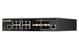 Qnap QSW-M3216R-8S8T, 8x 10GbE, 8x 10GbE SFP+, half-rackmount design, managed switch