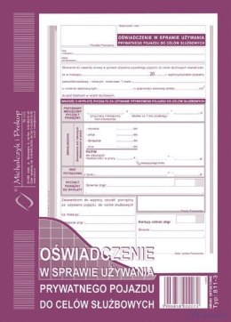 811-3 Oświad.w spraw.używ.pryw pojazd.MICHALCZYK I PROKOP