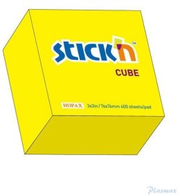 Bloczek STICKN 76x76mm 400k żółty neonowy 21010