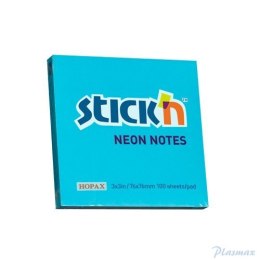 Bloczek STICKN 76x76mm niebieski neonowy 100k 21209 STICKN