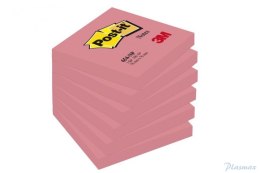 Bloczek samoprzylepny POST-IT (654-PNK), 76x76mm, (6szt) 1x100 kartek, jaskrawy różowy