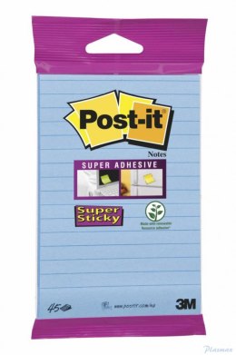 Bloczek samoprzylepny POST-IT_ Super sticky, (6844-L-NB), 152x102mm, 45 kart., zawieszka, niebieski