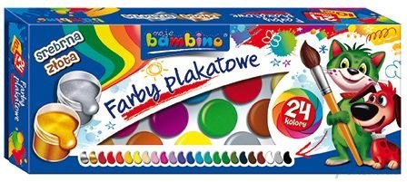 Farby plakatowe 24kol 10ml.STANDARD St.Majewski