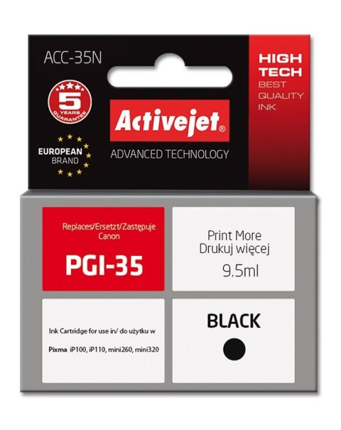 Activejet ACC-35N Tusz (zamiennik Canon PGI-35; Supreme; 9,5 ml; czarny)