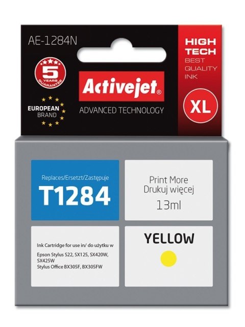 Activejet AE-1284N Tusz (zamiennik Epson T1284; Supreme; 13 ml; żółty)