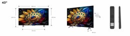 Telewizor TCL 43C655 QLED 43'' 4K Ultra HD Google TV Dolby Atmos DVB-T2 Czarny