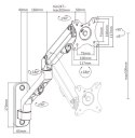 GEMBIRD BIURKOWE REGULOWANE RAMIĘ/UCHWYT NA MONITOR DO MONTAŻU NA ŚCIANIE 17-27, VESA 100X100MM, DO DO 7 KG