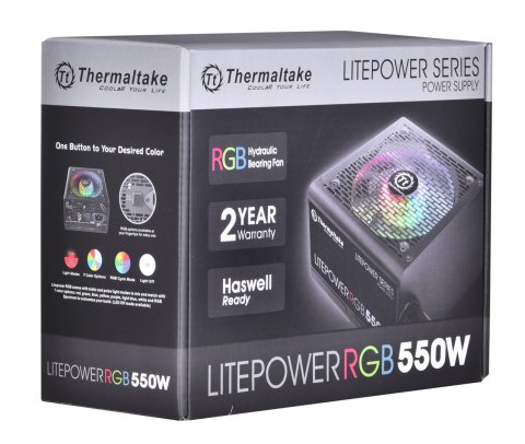 Zasilacz Thermaltake Litepower RGB PS-LTP-0550NHSANE-1 (550 W; Aktywne; 120 mm)