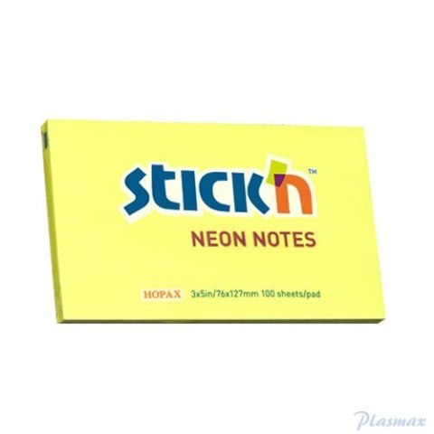 Bloczek STICKN 127x76mm żółty neonowy 100k 21135 STICKN