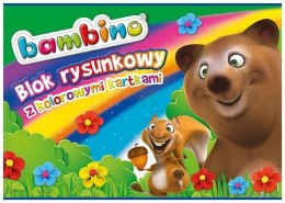 Blok techniczny z kolorowymi kartkami BAMBINO A4 10kartek STANDARD