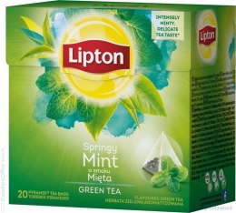 Herbata LIPTON PIRAMID GREEN TEA MIĘTA INTENSE MINT 20t zielona