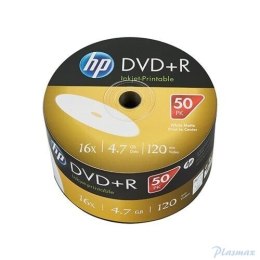 Płyta HP DVD+R 4.7GB 16x (50szt) SPINDEL, bulk WHITE INKJET PRINTABLE do nadruku DRE00070WIP