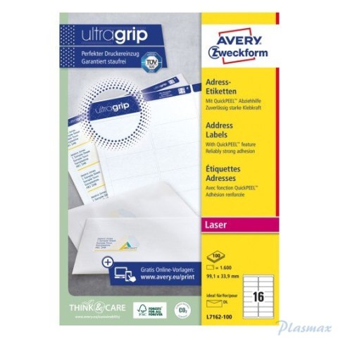 Etykiety adresowe L7162-100 99,1 x 33,9 100 ark. Avery Zweckform