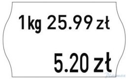 Etykiety cenowe w rolce do metkownicy dwurzędowej, 26x16 mm, białe opakowanie 6 rolek M30014334