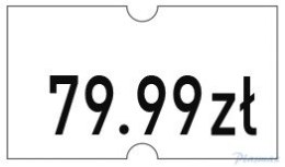 Etykiety cenowe w rolce do metkownicy jednorzędowej 21x12 mm, białe opakowanie 6 rolek M30014356