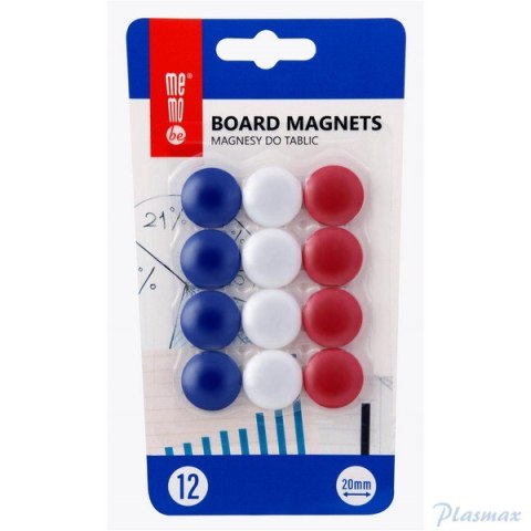 Magnesy MEMOBE do tablic 12szt blister MB20B12 NR MM002-99