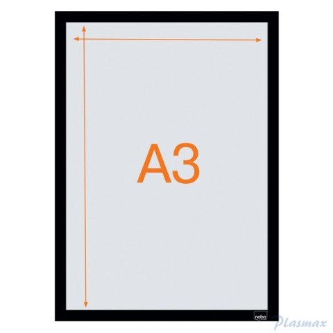 Samoprzylepna, magnetyczna ramka Nobo na plakat (2 szt.), A3, czarna