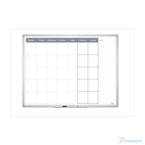 Tablica planer miesięczny 120 x 90 cm, rama aluminiowa, TP007 2x3