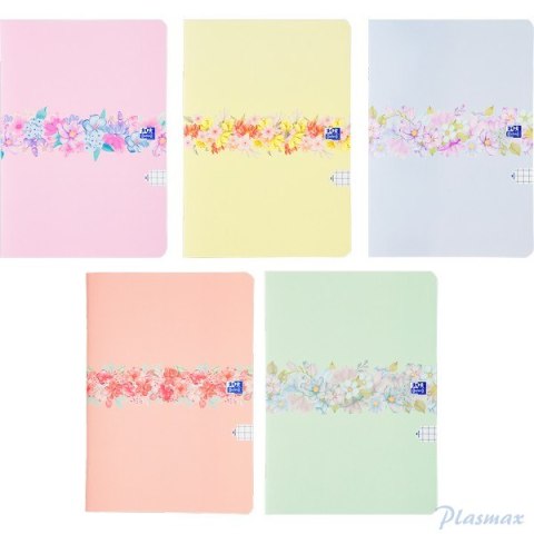 Zeszyt Oxford Flowers A5 60 kartek kratka 5x5 mm Mix 400181450