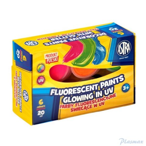 Farby fluorescencyjne Astra 6 kol x  20 ml STANDARD BOX