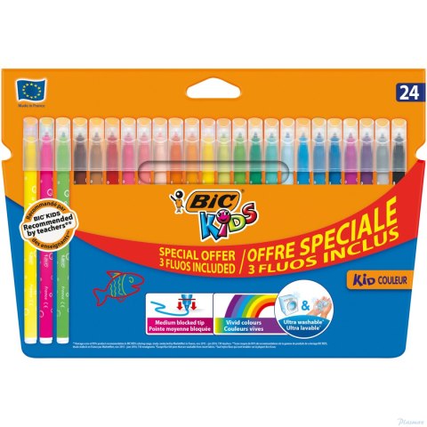 Flamastry BIC Kids Kid Couleur Fluo 24szt, 921360 (X)