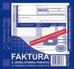 131-4E Faktura z jedną stawką podatku sprzedaż w netto 2/3A5 MICHALCZYK