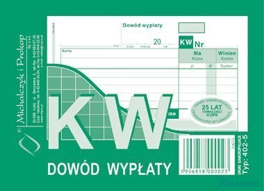 402-5 KW Dowód Wypłaty MICHALCZYK&PROKOP A6 80 kartek