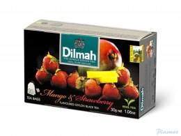 Herbata DILMAH MANGO z TRUSKAWKĄ (20 saszetek) czarna