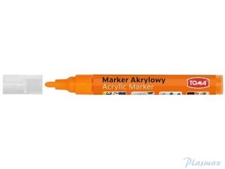 Marker akrylowy, fibrowa końcówka okrągła 2-5mm, pomarańczowy TO-402 Toma