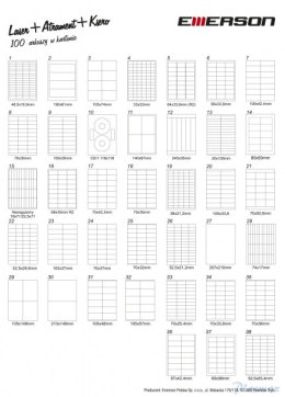 Etykiety A4 70*33.8mm (100) białe 034 EMERSON (X)