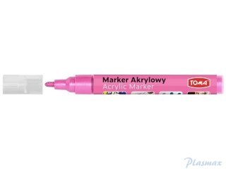 Marker akrylowy, fibrowa końcówka okrągła 2-5mm, różowy TO-402 Toma